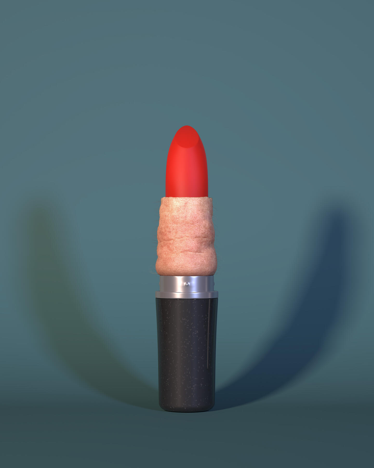 Lip stick, High-resolution digital rendering, 24 x 30 inches, 2022