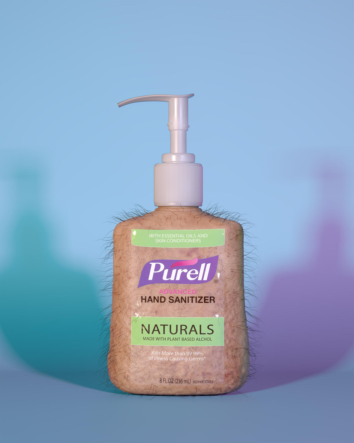 Hand sanitizer, High-resolution digital rendering, 24 x 30 inches, 2022